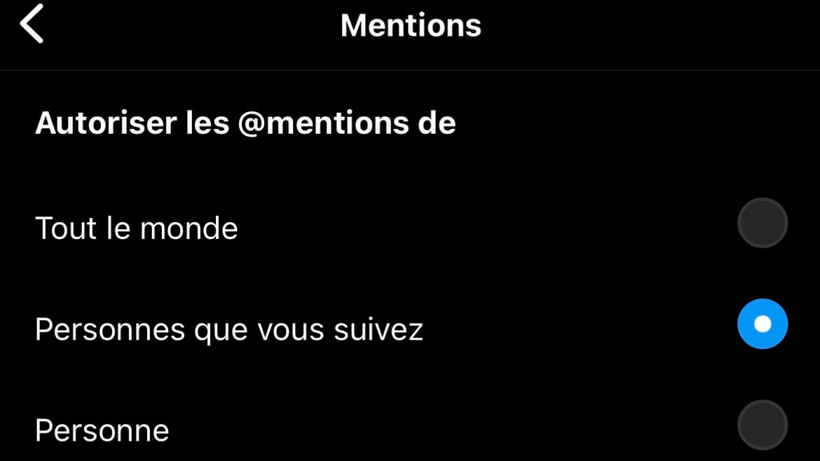 Paramètres concernant les mentions sur les publications