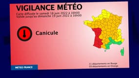 70 départements sont placés en vigilance canicule par Météo-France, le 18 juin 2022