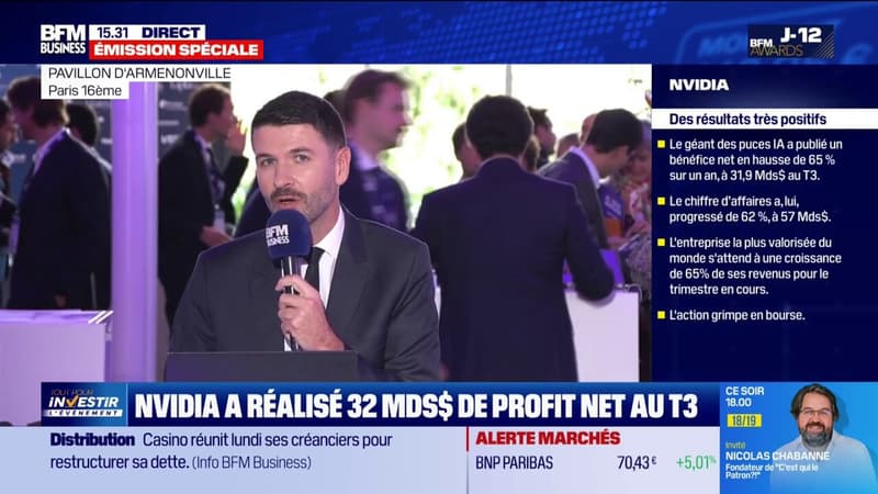 Nvidia a réalisé 32 milliards de profit net au T3