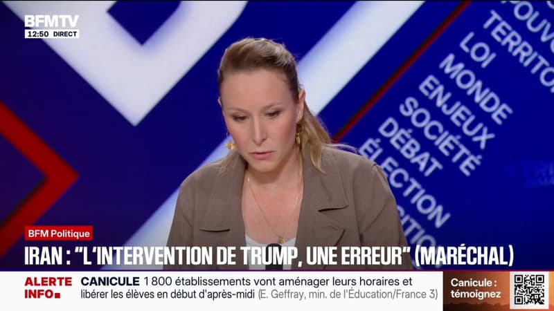Guerre au Moyen-Orient: pour Marion Maréchal (Identité-Libertés), l'intervention des États-Unis était "une erreur fondamentale"