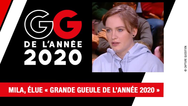EVENEMENT RMC - Mila désignée "Grande Gueule" de l'année 2020 par les auditeurs de RMC