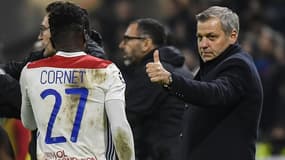 Maxwel Cornet et Bruno Genesio