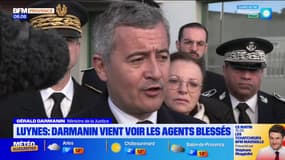 Luynes : Le ministre de la Justice Gérald Darmanin vient voir les agents blessés