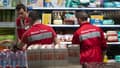Des salariés d'Auchan (image d'illustration). 