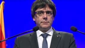 Carles Puigdemont lors d'une allocution le 2 octobre 2017