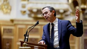 Le patron des sénateurs LR Bruno Retailleau lors du débat au Sénat sur le projet de loi immigration, le 6 novembre 2023 à Paris. 