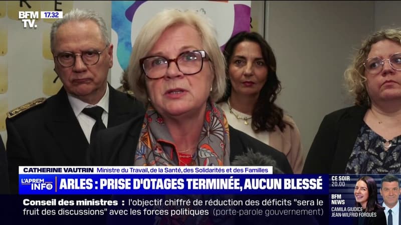 Prise d'otages à la prison d'Arles: la ministre de la Santé, Catherine Vautrin, se 