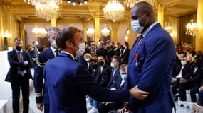 Emmanuel Macron et Teddy Riner