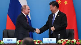 Vladimir Poutine et Xi Jinping en 2018. 