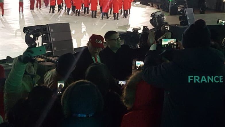 Des sosies de Donald Trump et Kim Jong Un à la cérémonie d'ouverture des JO de Pyeongchang