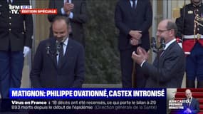 Passation de pouvoir: Édouard Philippe ovationné, Jean Castex intronisé