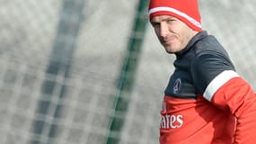 Nouvelle recrue du PSG, David Beckham s'entraîne pour la première fois avec le club, ce mercredi 13 février.