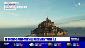 Avec les grandes marées, le Mont-Saint-Michel redevient une île