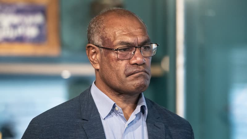Le nouveau président de la Nouvelle-Calédonie, Alcide Ponga, le 13 juin 2024 durant une conférence de presse à Nouméa