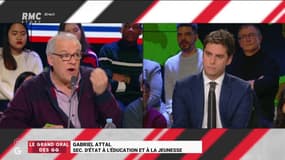 #GrandOral - "Cette génération ne veut pas accepter la moindre hiérarchie et ne supporte pas de recevoir un ordre. Comment allez-vous les convaincre ?" Johnny Blanc à @GabrielAttal sur le service national universel #GGRMC