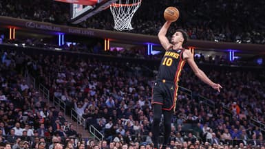 Zaccharie Risacher avec les Hawks, le 12/02/2025