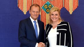 Donald Tusk et la Président de la Croatie Kolinda Grabar Kitarovic