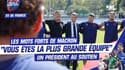 XV de France : "Vous êtes la plus grande équipe", les mots forts de Macron au milieu des Bleus