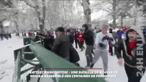 Bataille géante de boules de neige à Seattle, aux Etats-Unis