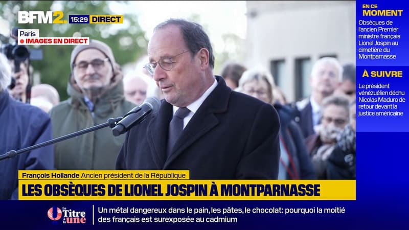 "Je connaissais les mots de Jospin", se souvient François Hollande, lors des obsèques de l'ancien Premier ministre