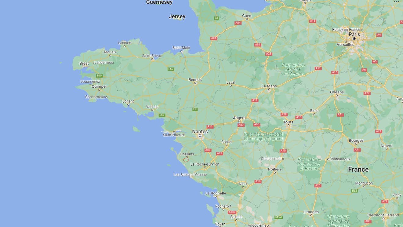 Capture d'écran indiquant le lieu de la panne qui a concerné la Vendée le 03 septembre 2023.