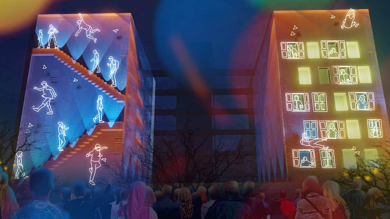 Le Soleil de la Duchère, exposition de l'édition 2023 de la Fête des Lumières de Lyon.