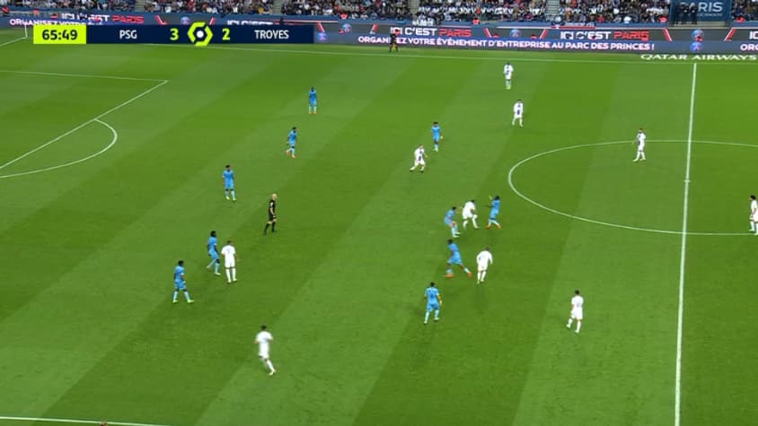 Neymar face à Troyes. Neymar face à Troyes.