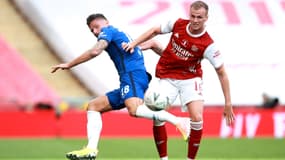 Olivier Giroud et Rob Holding, le 1er août 2020