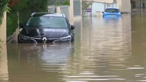 La commune de Saint-Rémy-lès-Chevreuses, dans les Yvelines, touchée par une inondation après le passage de la dépression Kirk, le 10 octobre 2024