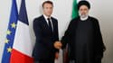 Emmanuel Macron et le président iranien Ebrahim Raisi en septembre 2022