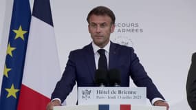14-juillet: "L'an prochain, la flamme olympique illuminera notre défilé entre Vincennes et la [place de la] Nation", indique Emmanuel Macron