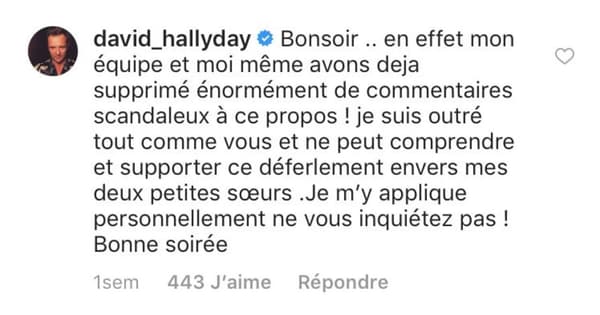 David Hallyday a défendu ses soeurs Jade et Joy sur Instagram