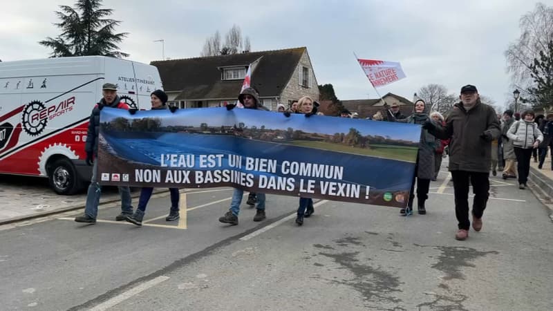 Val-d'Oise: plusieurs dizaines de personnes se mobilisent contre un projet de bassine