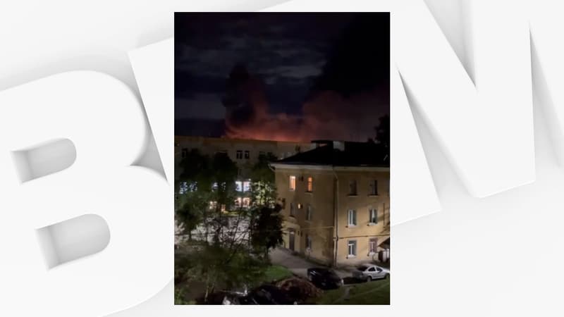 Image d'une attaque de drone, à Pskov, dans le nord-ouest de la Russie, publiée par le gouverneur de cet oblast, Mikhail Vedernikov