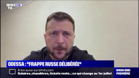 Ukraine: le président Zelensky dénonce "une frappe russe délibérée" à Odessa