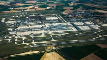 Vue aérienne de l'aéroport de Roissy, le 5 avril 2019