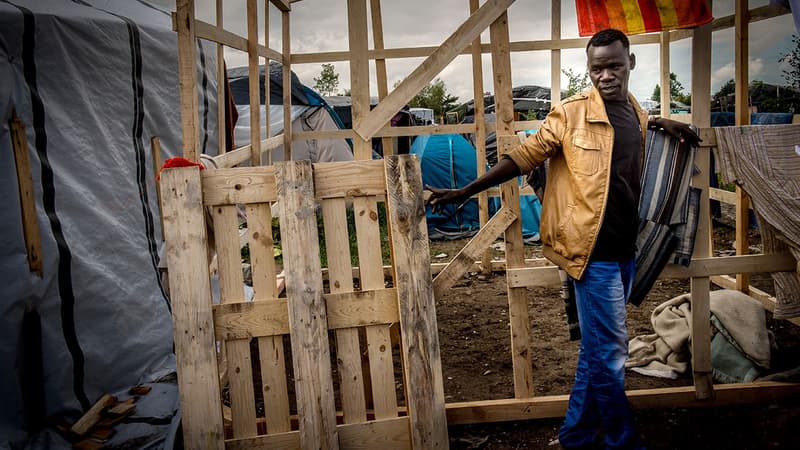 Un campement sauvage de migrants, à Calais.
