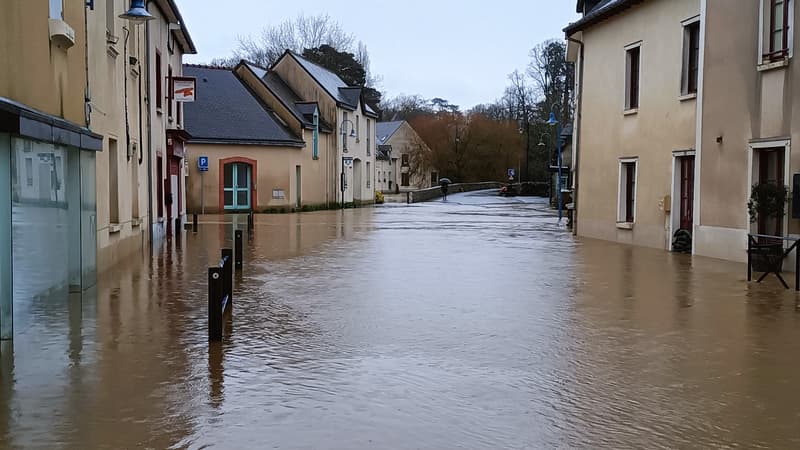 La ville de Pacé (Ile-et-Vilaine), touchée par les inondations dans le cadre de la tempete Eowyn le samedi 25 janvier 2025