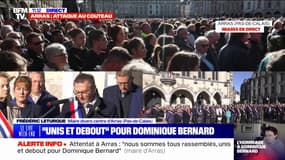 Attaque au couteau à Arras: "Nous sommes tous rassemblés, unis, debout pour Dominique Bernard", déclare le maire de la ville 