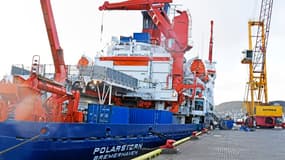 Le brise-glace "Polarstern" avant son départ du port de Tromsø le 18 septembre