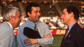 Michel Denisot avec Charles Biétry et Pierre Lescure le 9 août 1991