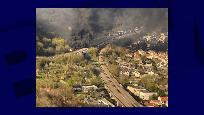 Un incendie s'est déclaré aux abords de l'autoroute A31 vers Nancy, le 22 mars 2024