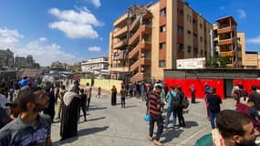 L'hôpital Nasser à Khan Yunis, au sud de la bande de Gaza, après une frappe israélienne le 25 août 2025.