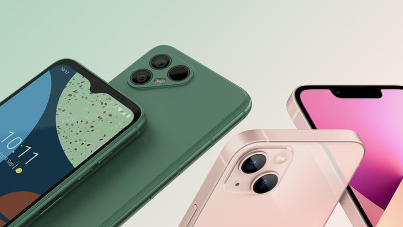 Les Fairphone 4 et iPhone 13