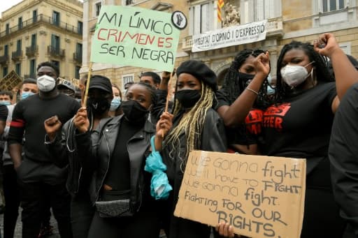 Manifestation à Barcelone pour dénoncer le racisme, le 7 juin 2020 Manifestation à Barcelone pour dénoncer le racisme, le 7 juin 2020