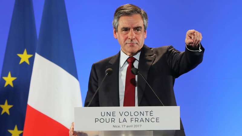 François Fillon lors de son meeting à Nice, le 17 avril 2017.