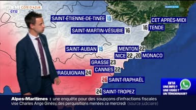 Météo Côte d’Azur: du soleil sur la côte et de la pluie dans les terres ce jeudi, il fera 22°C à Nice