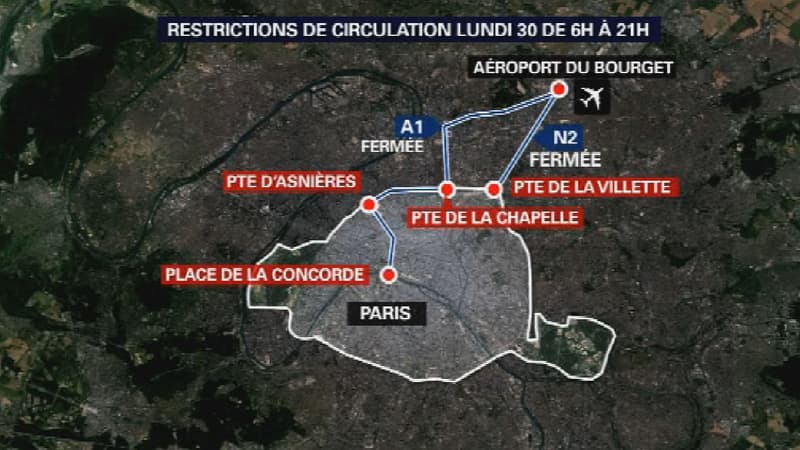 Une partie du périphérique autour de Paris sera fermé ce dimanche et lundi, en raison de la Cop21.