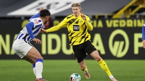 Erling Haaland avec Dortmund face au Hertha Berlin
