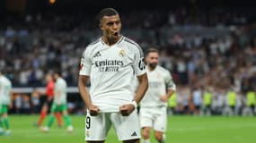Kylian Mbappé après ses deux premiers buts en Liga avec le Real Madrid, 1er septembre 2024